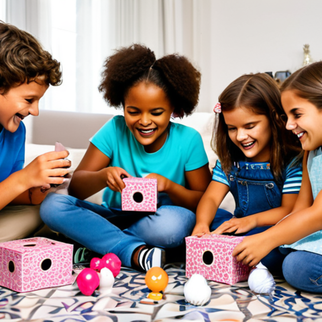**

"A group of fully clothed, diverse children excitedly unboxing LOL Surprise dolls in a brightly decorated living room in Lisbon, Portugal. The room features traditional Portuguese azulejo tiles and contemporary furniture. The children are smiling and showing off the dolls and accessories. Focus on the joy of discovery and friendship. safe for work, appropriate content, fully clothed, family-friendly, perfect anatomy, correct proportions, professional photography, high quality"

**