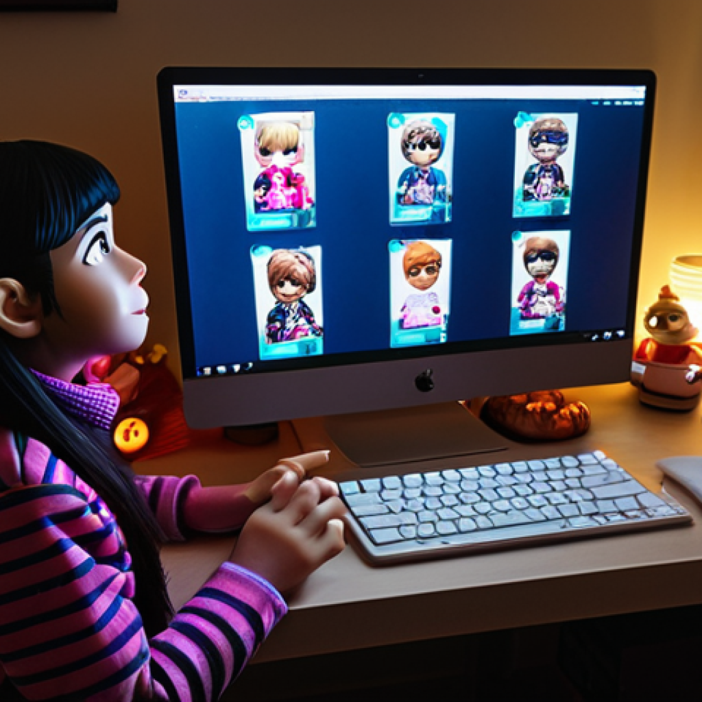 Online Treasure Hunt - LOL Surprise Launch**

A determined person with focused eyes, illuminated by a computer screen, is participating in an online launch event for LOL Surprise dolls. The setting is a cozy home office at night, filled with LOL Surprise collectibles. She's wearing comfortable, modest clothing. The atmosphere is tense but hopeful. Safe for work, appropriate content, fully clothed, professional, perfect anatomy, correct proportions, well-formed hands, proper finger count, natural pose, high quality, digital art.

**