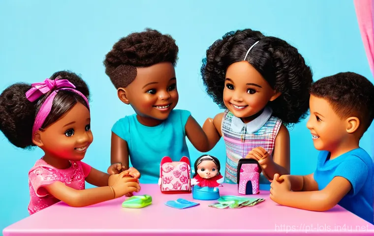 LOL 서프라이즈 장난감의 교체 가능 부품 - **Prompt:** A whimsical group photo featuring several unique LOL Surprise dolls, each impeccably sty...