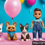 LOL 서프라이즈의 브랜드 확장과 소비자 반응 - A vibrant and detailed scene showcasing a diverse collection of LOL Surprise dolls and pets arranged...