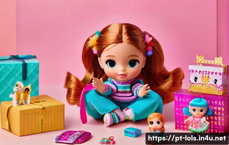 LOL 서프라이즈의 소비자 만족도와 리뷰 활용 사례 - A vibrant and detailed scene of a child’s hands carefully unwrapping a LOL Surprise toy, surrounded ...