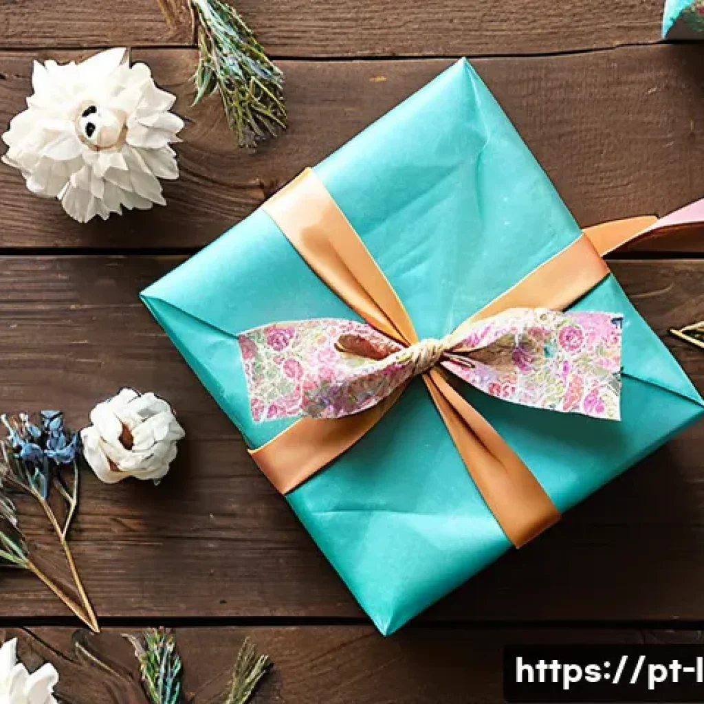 LOL 서프라이즈 장난감의 선물 포장법 - A charming gift wrapping scene featuring a LOL Surprise toy wrapped delicately in pastel-colored tis...
