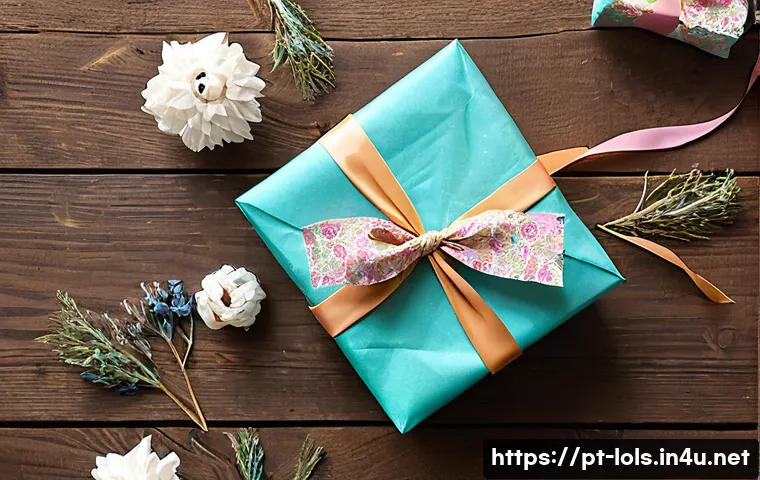 LOL 서프라이즈 장난감의 선물 포장법 - A charming gift wrapping scene featuring a LOL Surprise toy wrapped delicately in pastel-colored tis...