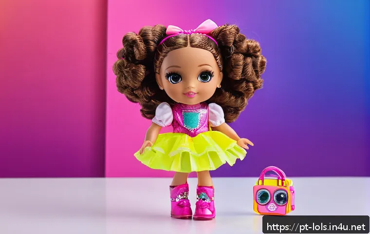 LOL 서프라이즈의 디자인 변화와 소비자 반응 - A vibrant and modern LOL Surprise doll standing confidently, featuring stylized proportions with a s...