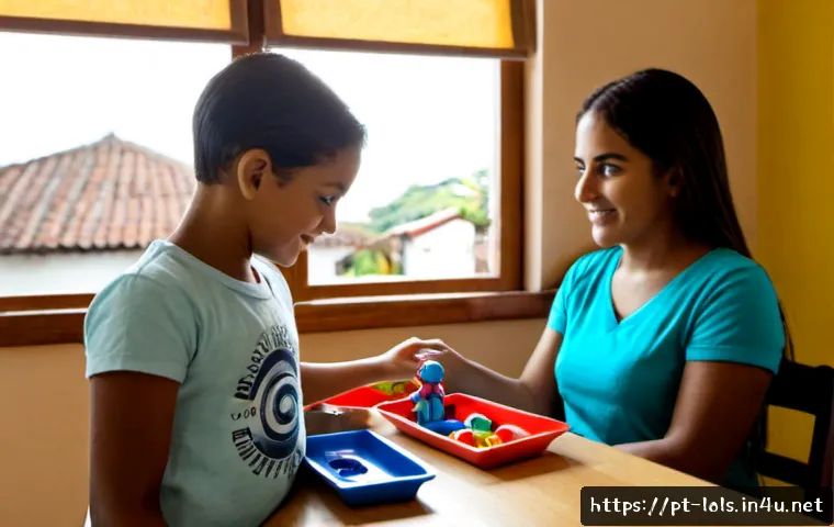 Home 17 LOL 서프라이즈 장난감의 교육적 가치 - Photorealistic bright family learning scene in a Brazilian home, a young child wearing casual clothe...