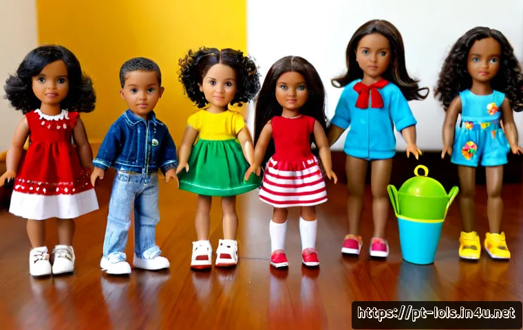 Home 17 LOL 서프라이즈와 연계된 다양한 장난감 시리즈 - Photorealistic children’s toy comparison scene on a bright Brazilian family-room floor, several unbr...